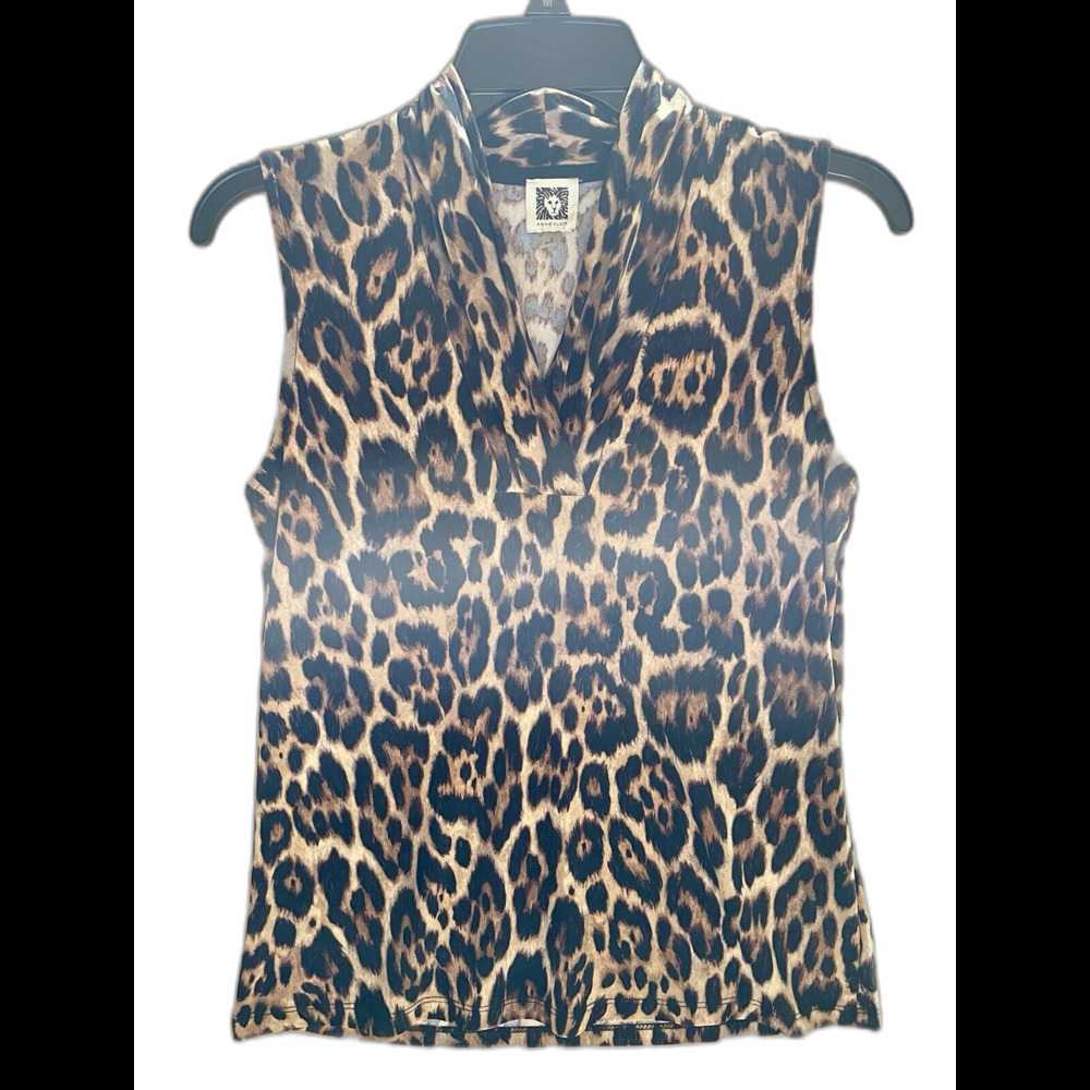 Ann Klein Top Women’s Size S Animal Print Sleeveless